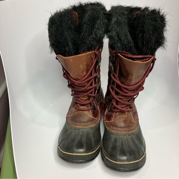 Sorel Joan of Ark Premium red leather boots size 8.5 - Picture 5 of 11